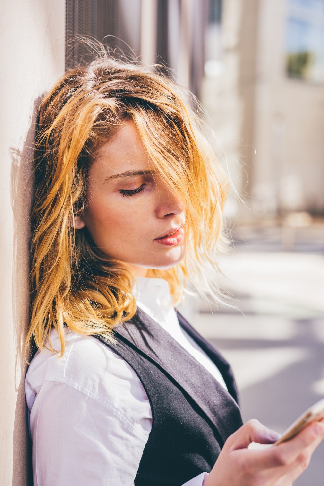 Young businesswoman using smartphone